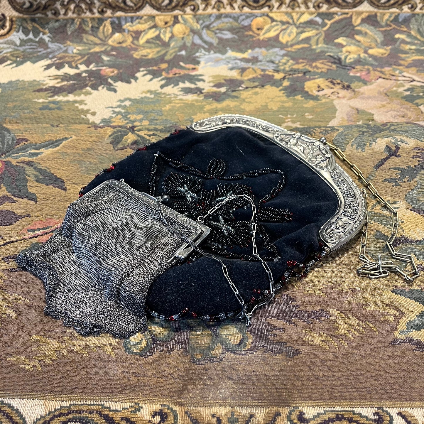 Antieke Art Nouveau & Art Deco Tasjes ca. 1900 – Alpaca Zilver & Glasparel